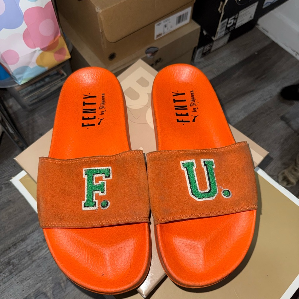 Fenty Beauty Kids Bright Orange Slippers